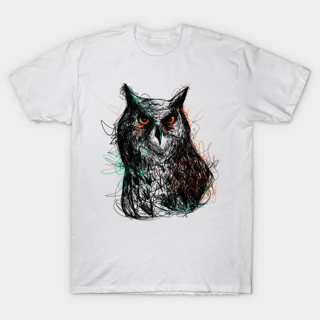 Glide Through The Dark Times - Owl Print T-Shirt by Jamille Art